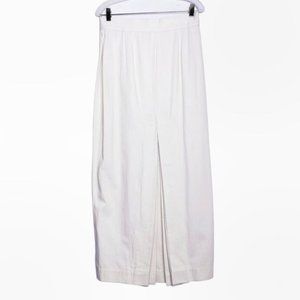 Vintage Jan Barboglio Cream Cotton Pleated Maxi Skirt Women's Size 12